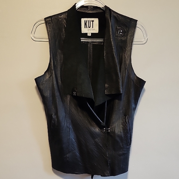Kut from the Kloth Black Leather Vest - Picture 6 of 8
